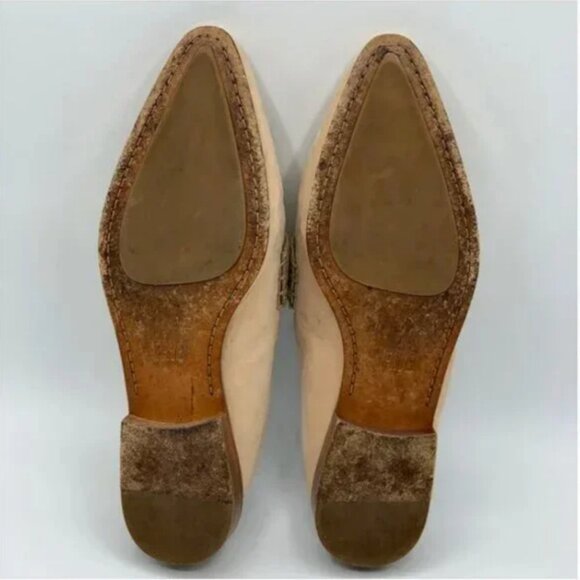 Frye Ellie Slip On Loafer Mules Tan Suede Leather Size 8 - Picture 7 of 9